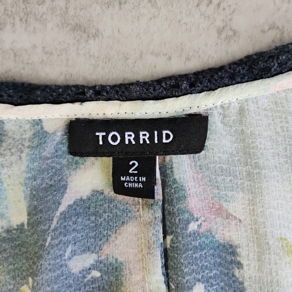 Torrid Textured Chiffon Midi Ruffle Kimono Womens Plus Size 2X Boho Bohemian - Picture 6 of 14